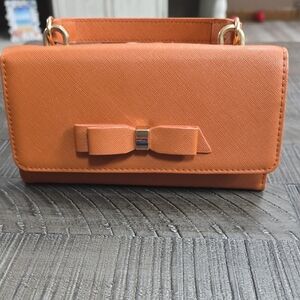 Elegant Orange Bow Accent Women's Bag